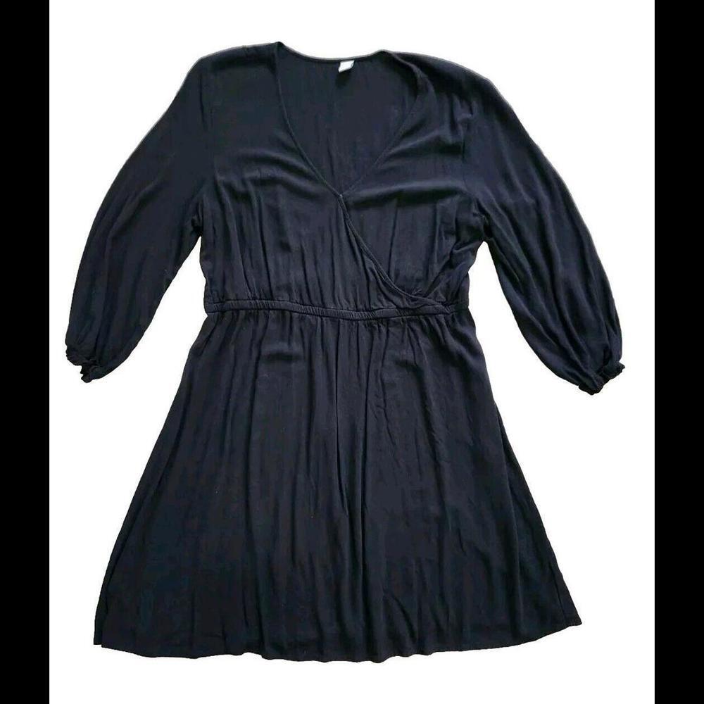 Old Navy Dress Extra Large Black V Neck Long Sleeves Light Weight Summer